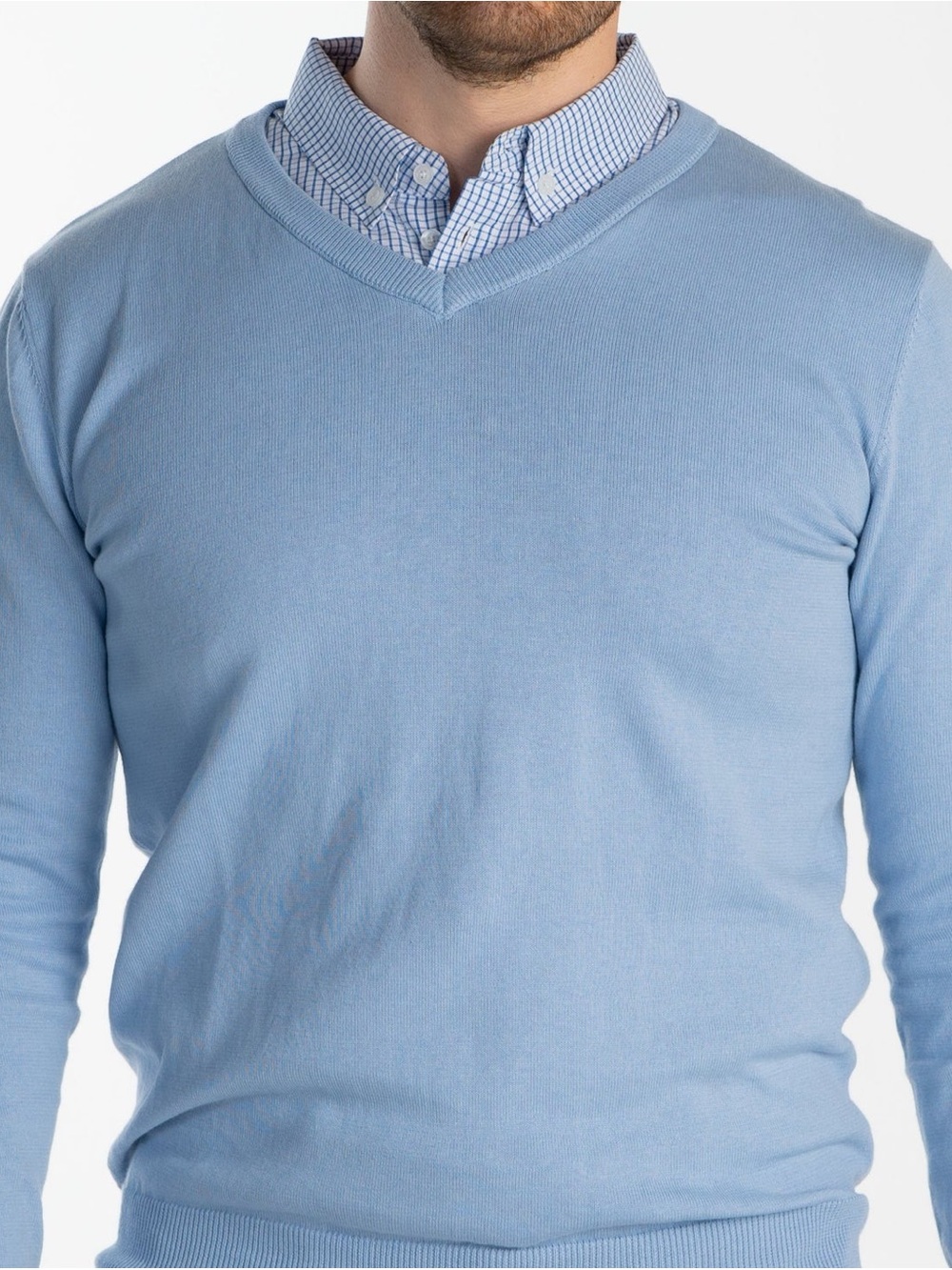 Flying Point Apparel 2-in-1 V-Neck Sweater | Blue | Men’s L